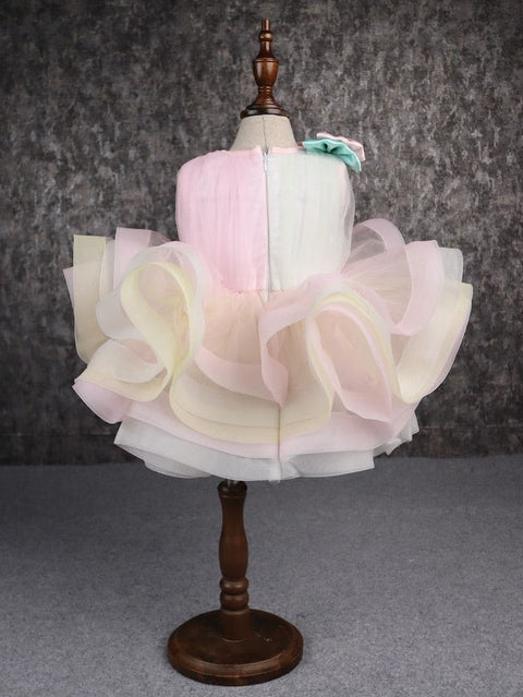 Pre-Order: Rainbow Shaded Stone Embellished Dress With Detachable Trail