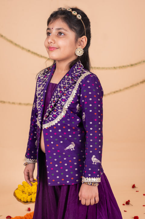 Pre-Order: Banarasi Parrot Embroidered Jacket  with Sharara