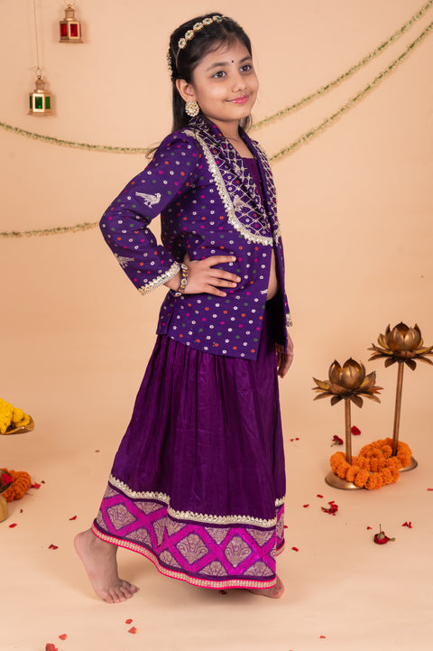 Pre-Order: Banarasi Parrot Embroidered Jacket  with Sharara