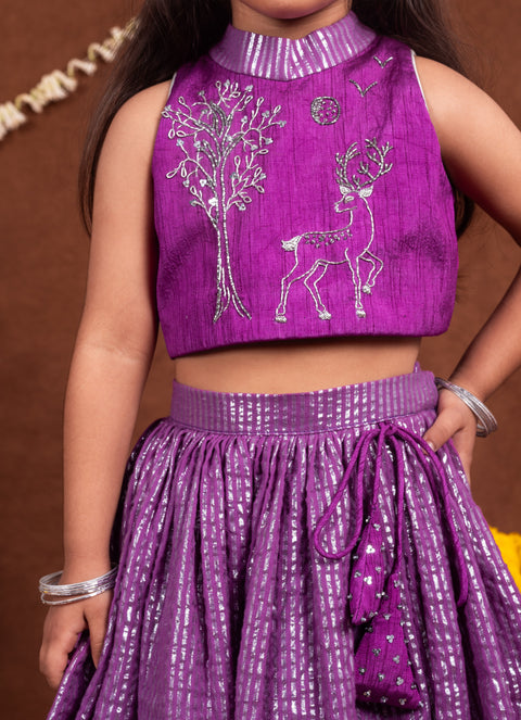 Pre-Order: Deer Embroidered Lehenga Set