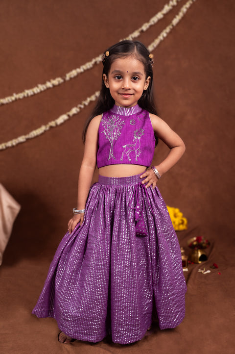 Pre-Order: Deer Embroidered Lehenga Set