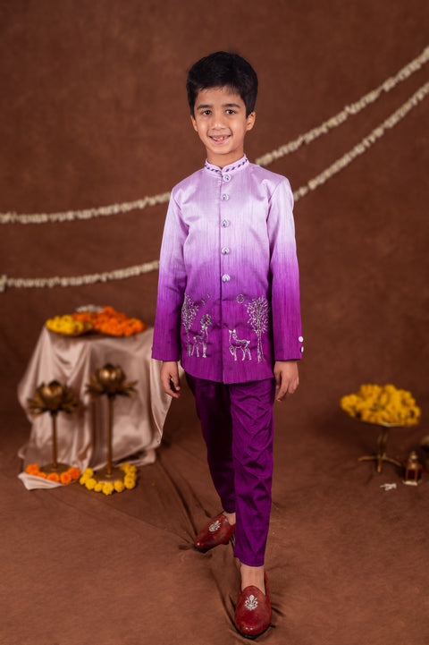 Pre-Order: 2D Shaded Deer  Sherwani Set