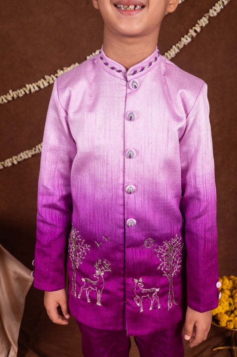 Pre-Order: 2D Shaded Deer  Sherwani Set
