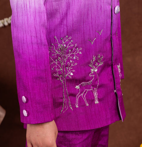 Pre-Order: 2D Shaded Deer  Sherwani Set