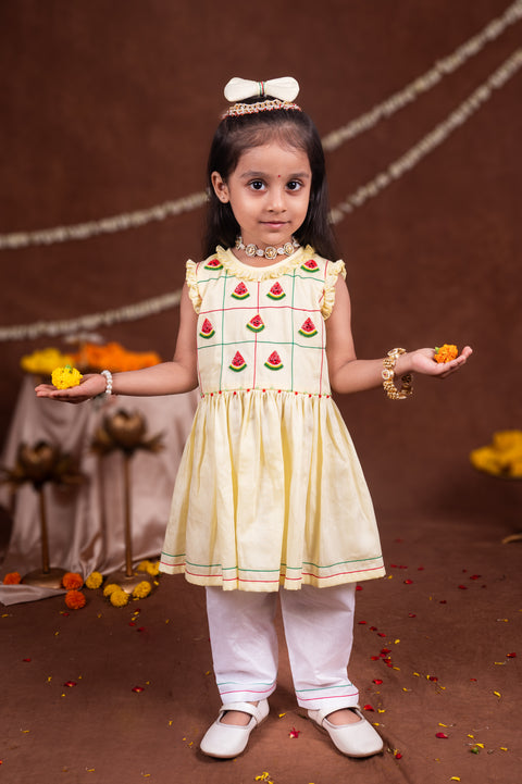 Pre-Order: Slice of Summer Watermelon Frock Set (with pajama)