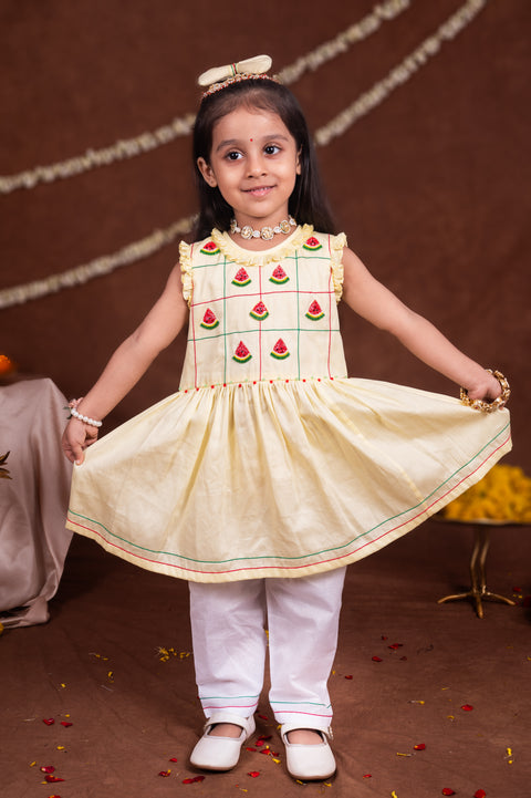 Pre-Order: Slice of Summer Watermelon Frock Set (with pajama)