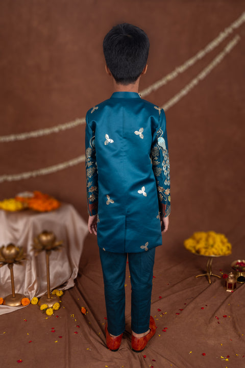 Pre-Order:  Madhuban Peacock Embroidered Sherwani Set