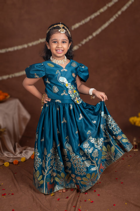 Pre-Order:  Madhuban Peacock Embroidered Lehenga Set