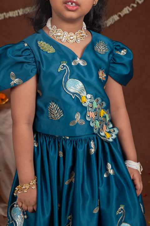 Pre-Order:  Madhuban Peacock Embroidered Lehenga Set