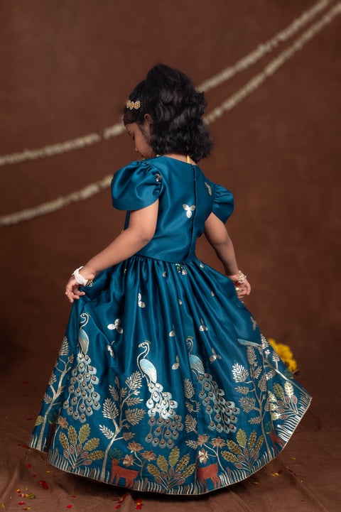 Pre-Order:  Madhuban Peacock Embroidered Lehenga Set