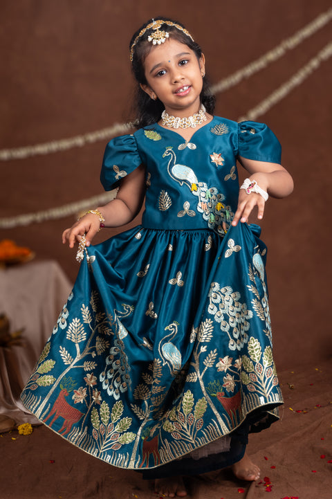 Pre-Order:  Madhuban Peacock Embroidered Lehenga Set