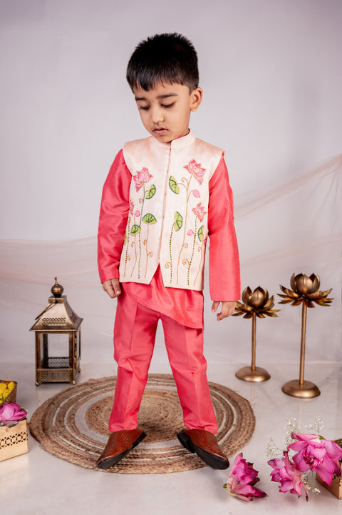 Pre-Order: Pankhuri Bandi Jacket with Asymmetric Kurta