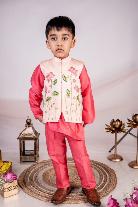 Pre-Order: Pankhuri Bandi Jacket with Asymmetric Kurta