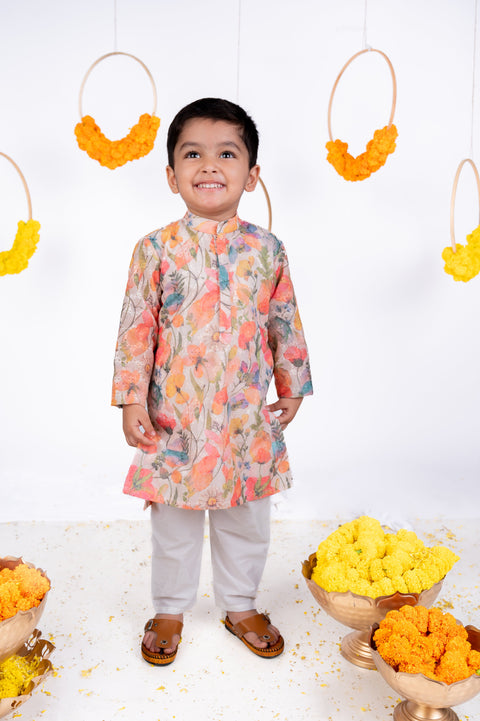 Pre-Order: Schiffli Floral Kurta Set