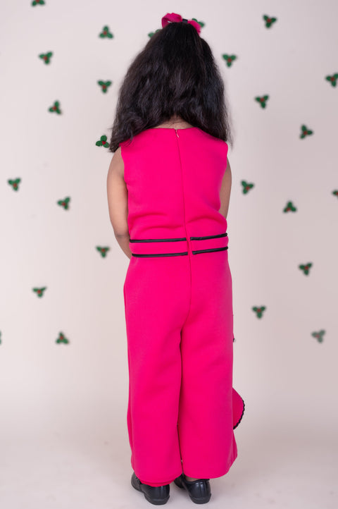 Pre-Order: Pink Cape Ruffles Jumpsuit