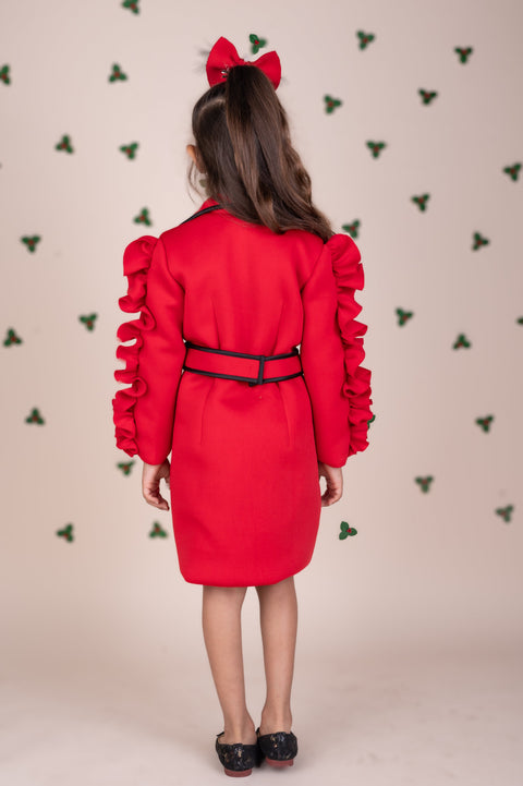 Pre-Order: Double Breasted Ruffle Trench Dress