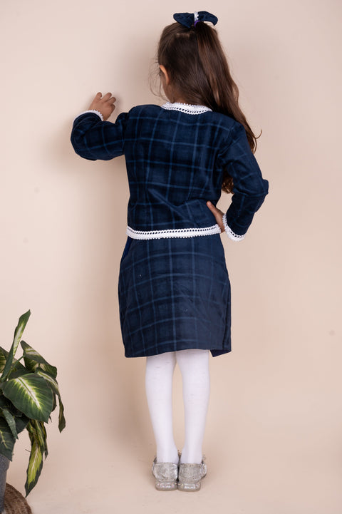 Pre-Order:  Chequered Corduroy Coord Skirt & Jacket Set