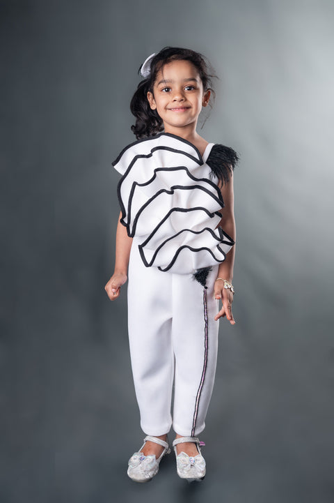 Pre-Order:  Black White Fan Jumpsuit