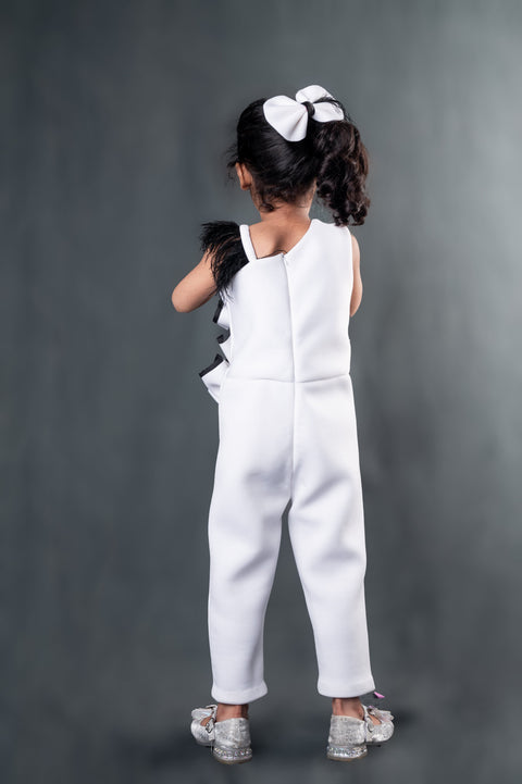 Pre-Order:  Black White Fan Jumpsuit