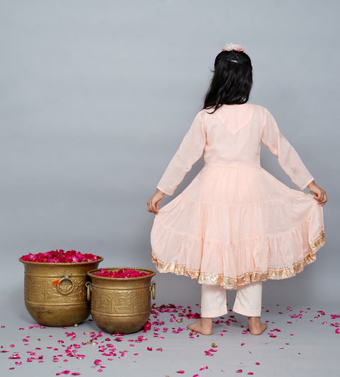 Pre-Order: Meher Tiered Malmal Dress Det