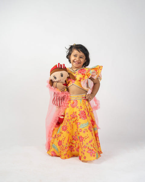 Pre-Order: Yellow Floral Lehenga