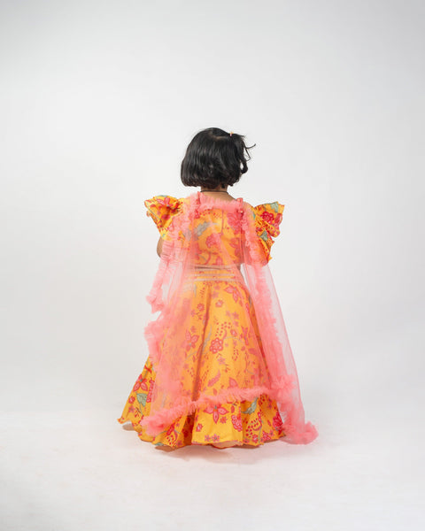 Pre-Order: Yellow Floral Lehenga