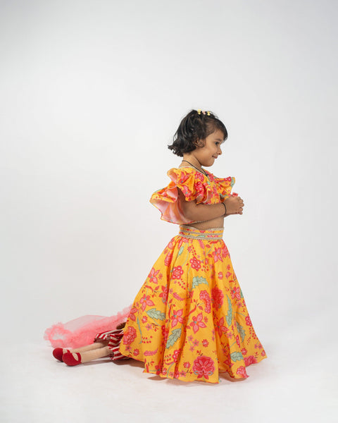 Pre-Order: Yellow Floral Lehenga