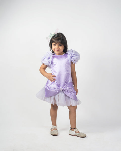 Pre-Order: Elegant A-Line Violet Frock
