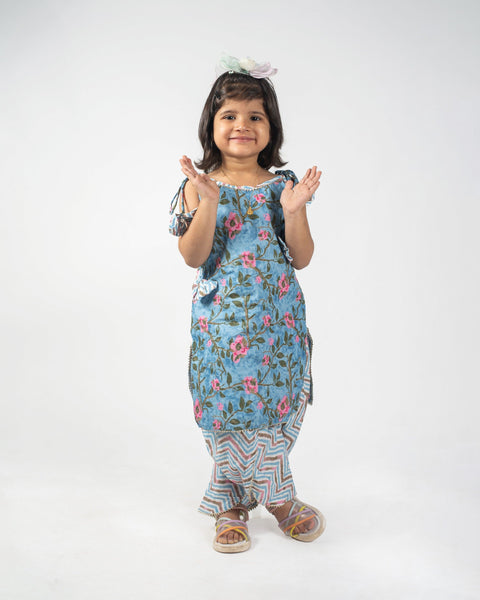 Pre-Order: Blue Kurti with Tulip Pant