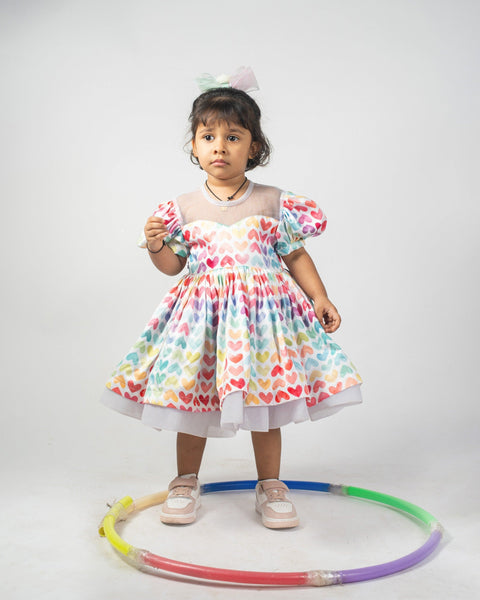Pre-Order: Heart shaped Printed Frock