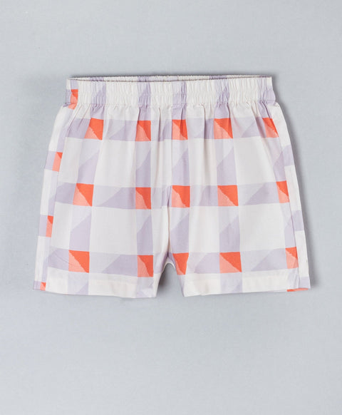 Geometric print Boys coordinate set-Grey/Orange