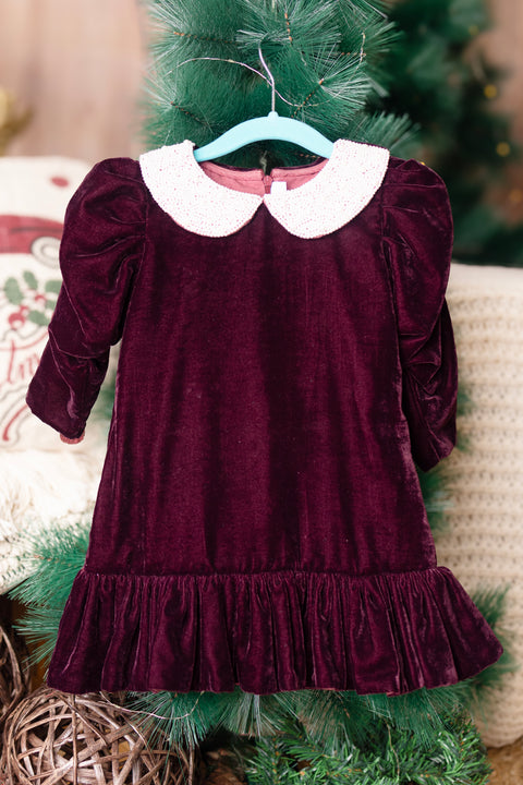 Pre-Order: Pearl Embellished Velvet Dress