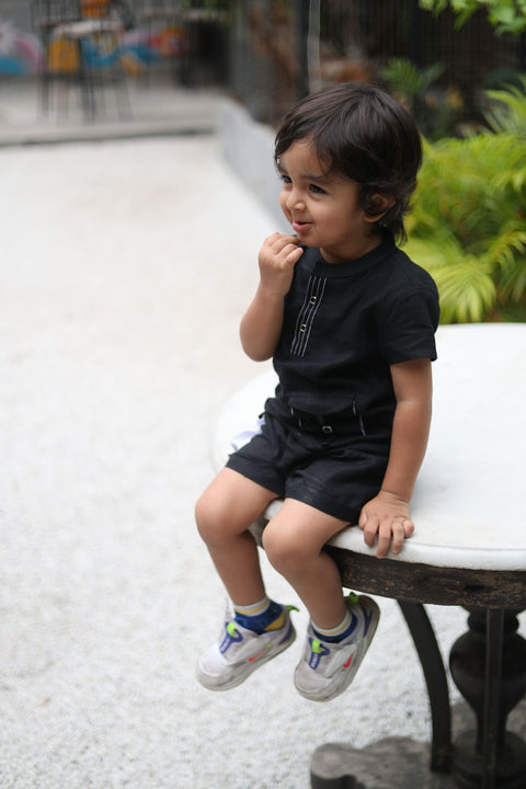 Pre-Order: Anchor Pocket Pure Linen  Premium Co-ords - Black