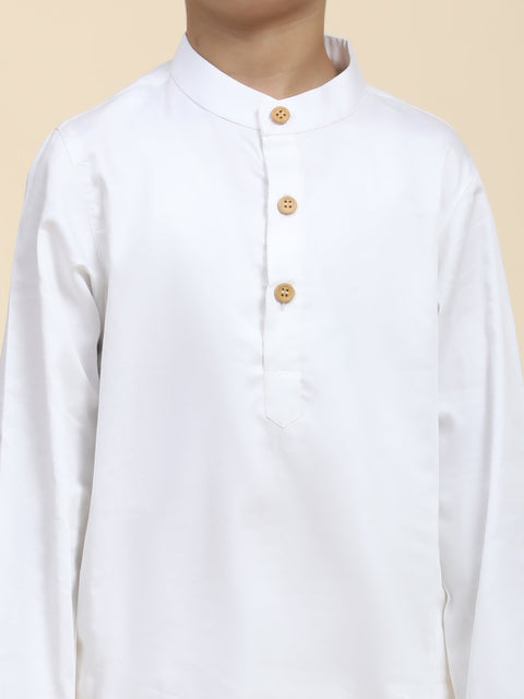 Pre-Order: Solid White Pure Premium Cotton Kurta and Pajama Set