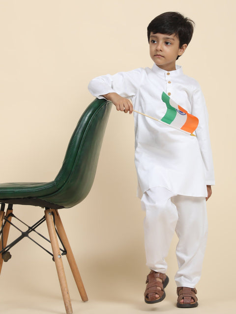 Pre-Order: Solid White Pure Premium Cotton Kurta and Pajama Set