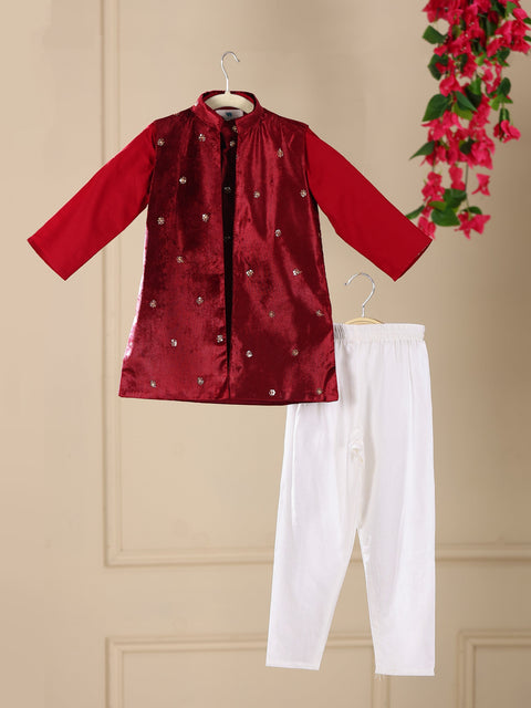 Pre-Order: ROYAL PRINCE 3PC FULL JACKET SET-MAROON
