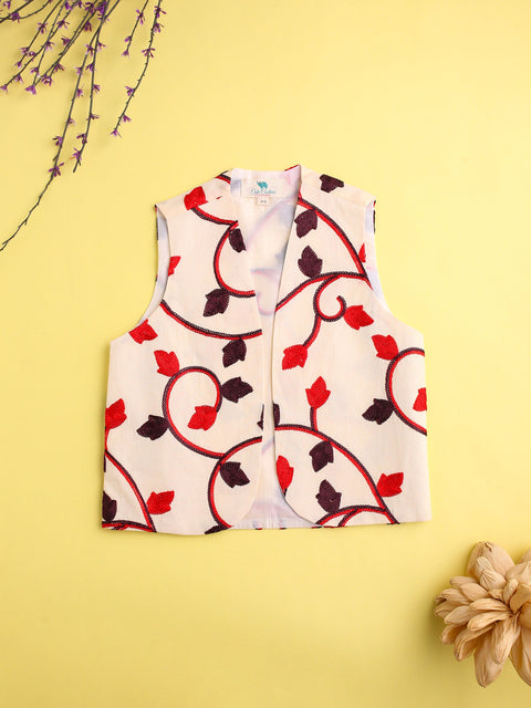 Pre-Order- GIRLS  KURTA AND SKIRT  SET-BEIGE