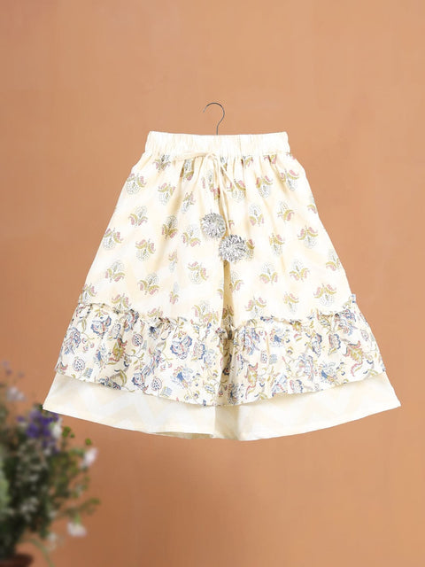 Pre-Order- GIRL SKIRT TOP SET-BEIGE