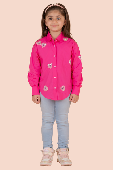Pre-Order: Shirt for Girls-Fuschia