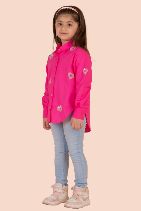 Pre-Order: Shirt for Girls-Fuschia