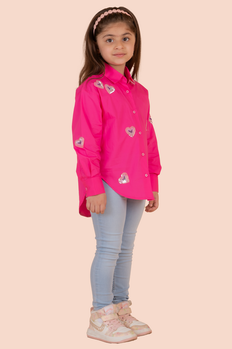 Pre-Order: Shirt for Girls-Fuschia