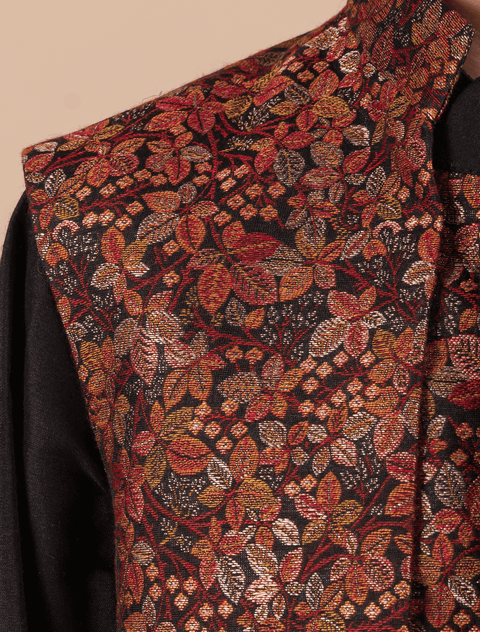 Pre-Order: Printed Achkan Set - Black