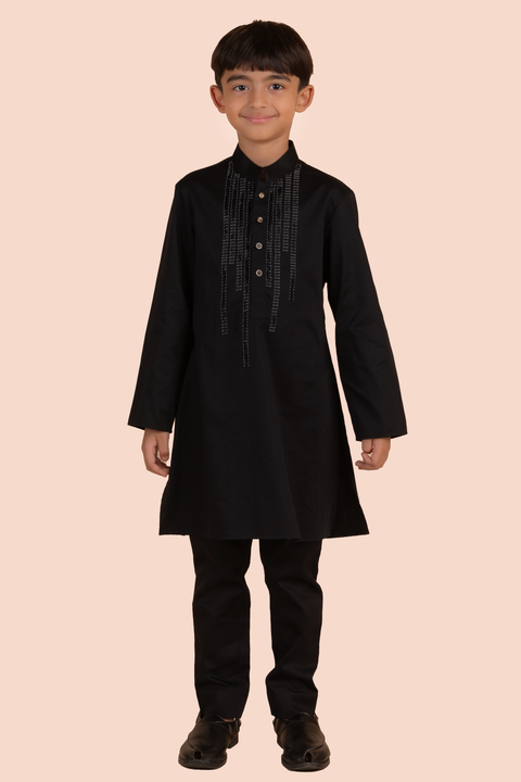 Pre-Order: Printed Kurta with Self Embroidery