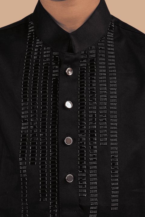 Pre-Order: Printed Kurta with Self Embroidery