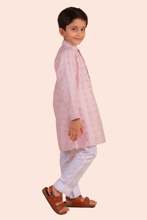 Pre-Order: Printed Kurta with Pant - Pink