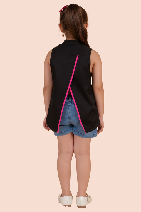 Pre-Order: Black Shirt with Silver Swarovski Hearts