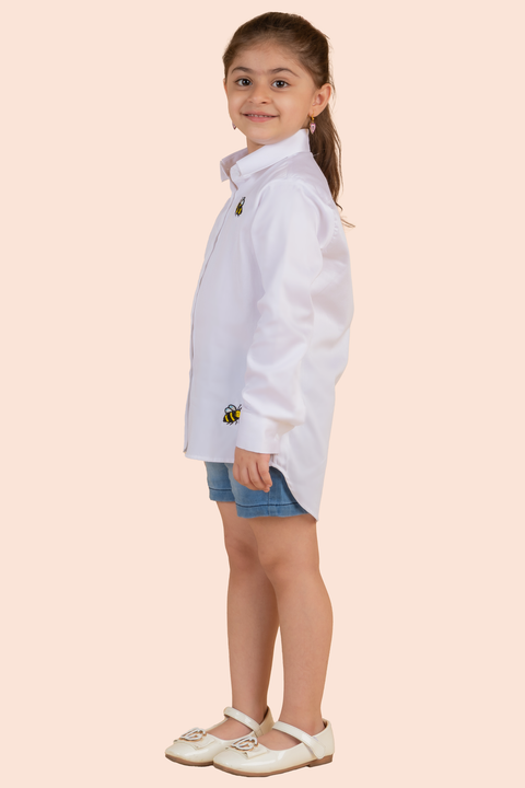 Pre-Order: White Shirt with Bee Embroidery