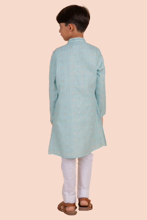 Pre-Order: Printed Kurta with Pant - Blue