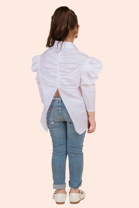 Pre-Order: White Shirt with Gold Sequin Heart