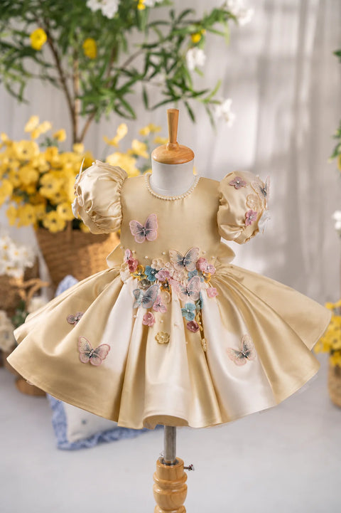 Pre-Order: Flora Butterfly Dress In Golden